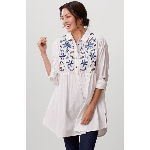 Sirohi Organic Shirt - White/Cobalt Sirohi Organic Shirt - White/Cobalt