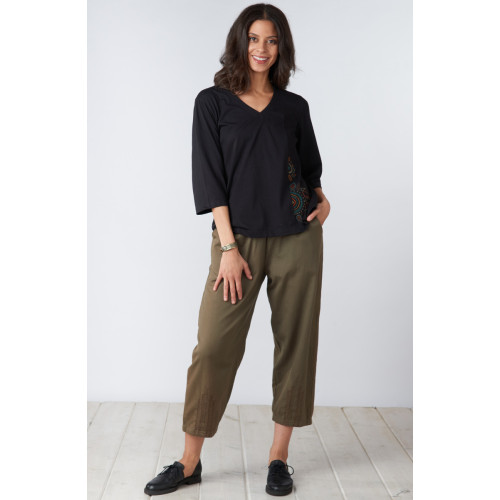 Kalpa Cotton Twill Barrel-Leg Pant - Bark Kalpa Cotton Twill Barrel-Leg Pant - Bark