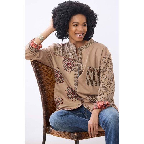 Chirala Reversible Cotton Twill Utility Jacket - Shale/Bittersweet Chirala Reversible Cotton Twill Utility Jacket - Shale/Bittersweet