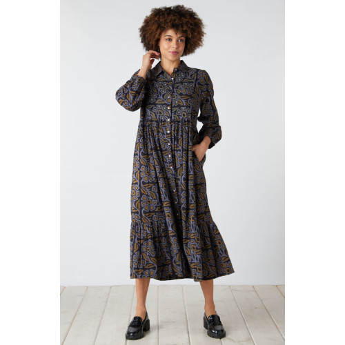 Kashmira Button-Front Maxi Shirt Dress - Black/Multi Kashmira Button-Front Maxi Shirt Dress - Black/Multi