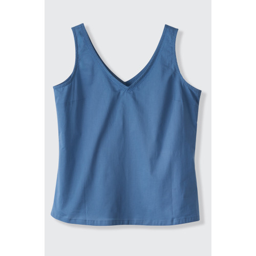 Ashvi Organic Cotton V-Neck Tank - Natural Dye Indigo Ashvi Organic Cotton V-Neck Tank - Natural Dye Indigo