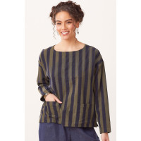 Parisa Top - Bark/Navy