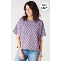 Shalini Popover Boxy Top - Light periwinkle