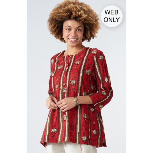 Sharuna 3/4 Sleeve Top - Salsa Sharuna 3/4 Sleeve Top - Salsa